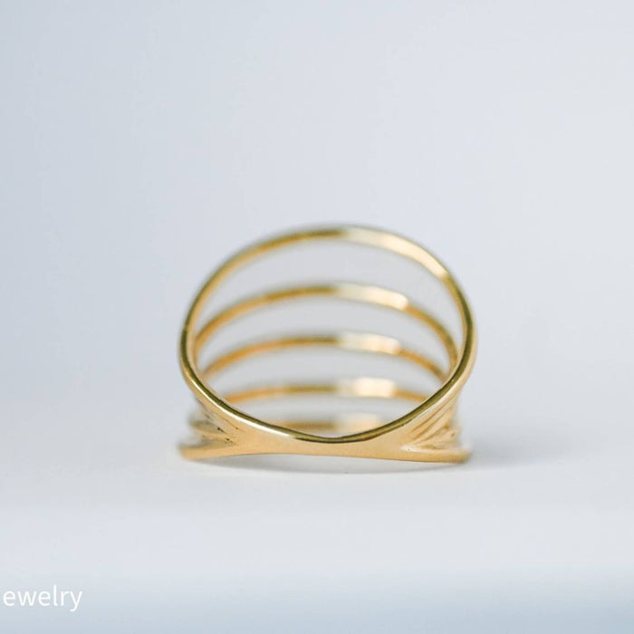 14K Yellow Gold Five Wire Band Ring