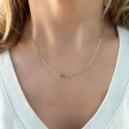 14K Yellow Gold Infinity Link Chain Necklace