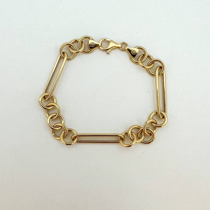 Mixed Links Bracelet 14K Yellow Gold