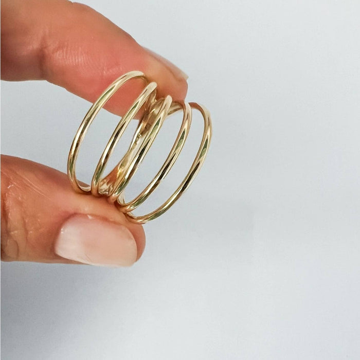 14K Yellow Gold Five Wire Band Ring