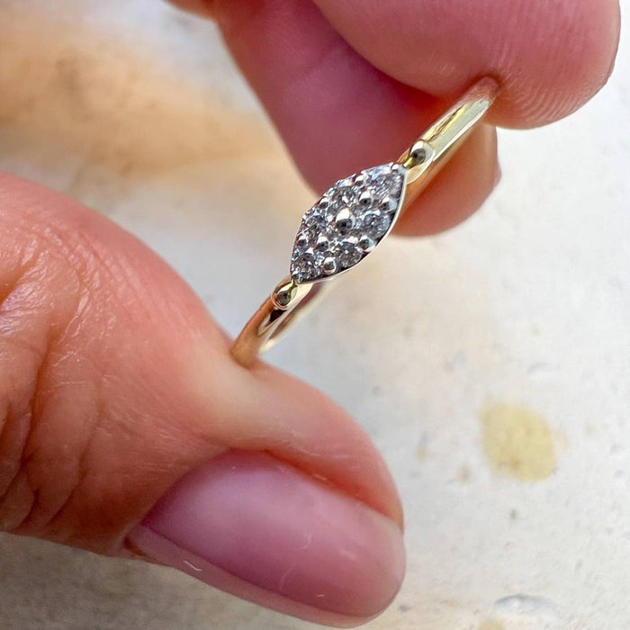 10K Yellow Gold Diamond Dainty Ring