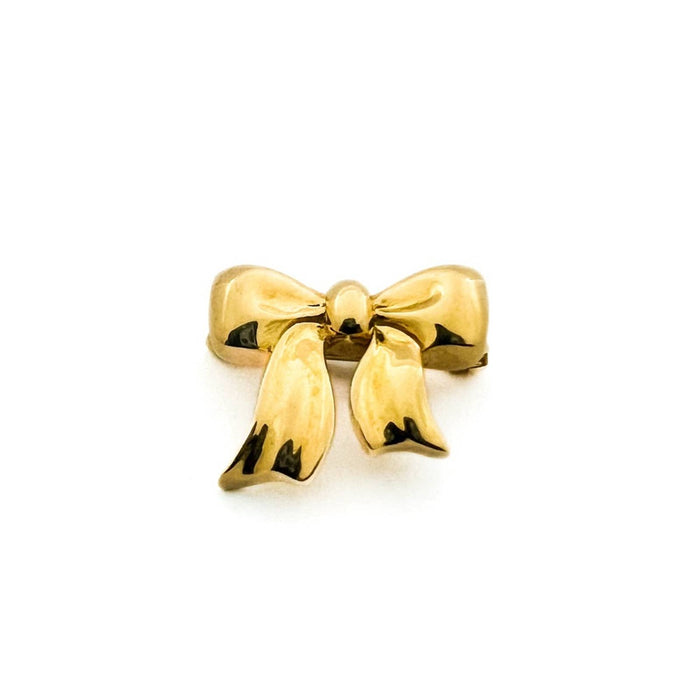 Tiffany & Co. Vintage 18K Yellow Gold Bow Brooch Pin.