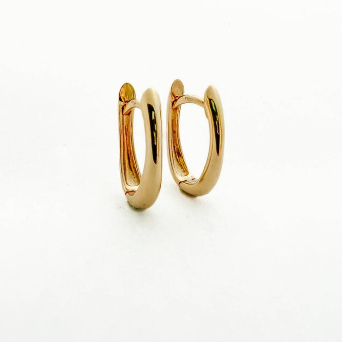 14K Yellow Gold U shaped Hinged Hoop Earrings