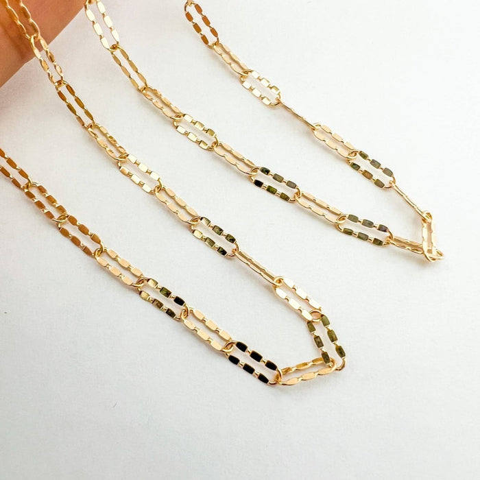 Mirror Paperclip Necklace 14K Yellow Gold