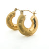 Puffed Hoops Earrings 14K Yellow Gold