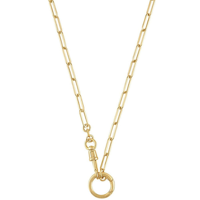 Charm Holder 14k Yellow Gold Paperclip Necklace