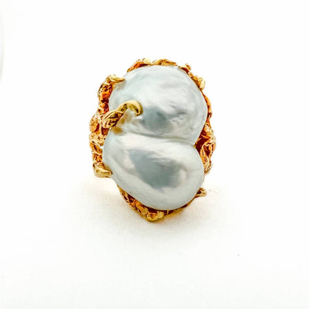 Baroque South Sea Pearl 18K Yellow Gold Ring