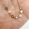 14K Yellow Gold Mother Of Pearl Disc Necklace