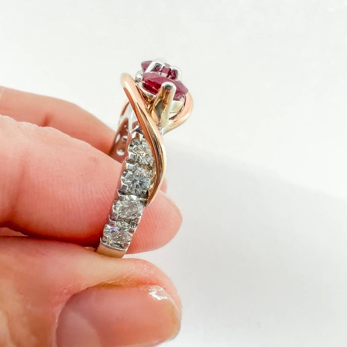 Ever Us Ruby and Diamond Ring 14K Gold