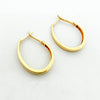 Vintage 14K Yellow Gold Polished Omega Back Square Oval Hoop Earrings