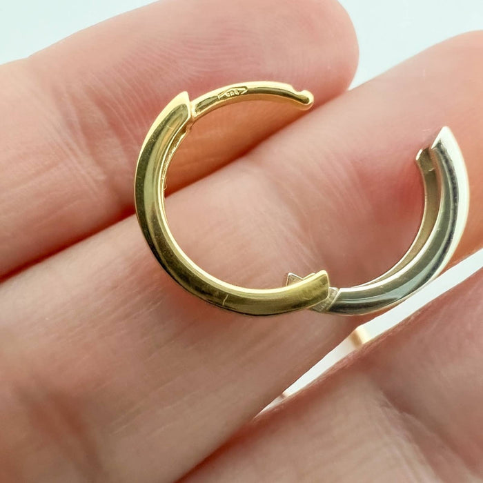 Two Sides 14K Two-tone Gold Hoops Earrings