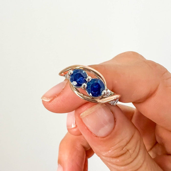 Ever Us Diamond Blue Sapphire Diamond Ring 14K Gold