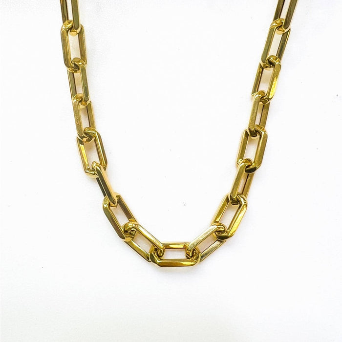 14K Yellow Gold Chunky Paperclip Necklace