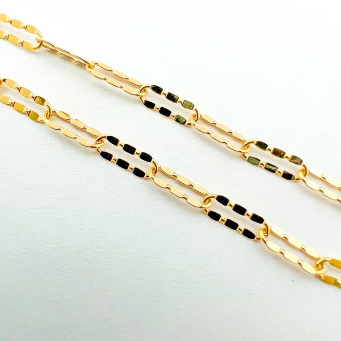 Mirror Paperclip Necklace 14K Yellow Gold