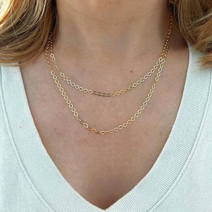 14K Yellow Gold Infinity Link Chain Necklace