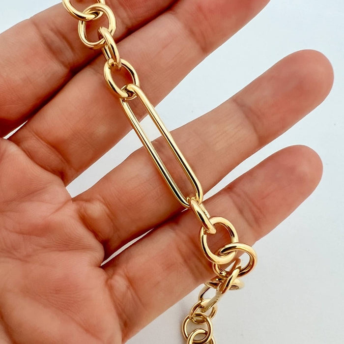 Mixed Links Bracelet 14K Yellow Gold