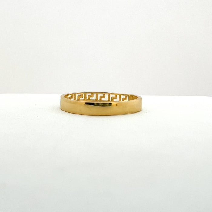 14K Yellow Gold Greek Key Band Ring