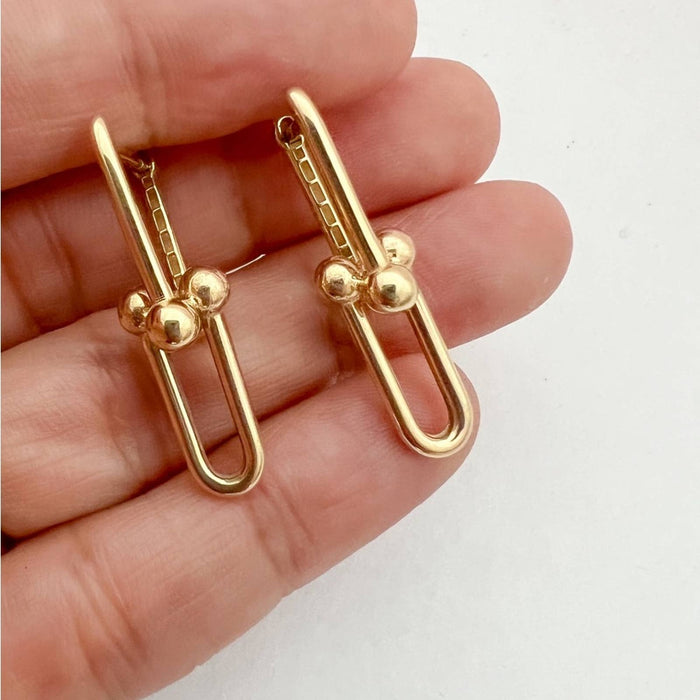 U link Hoop Earrings 14K Yellow Gold