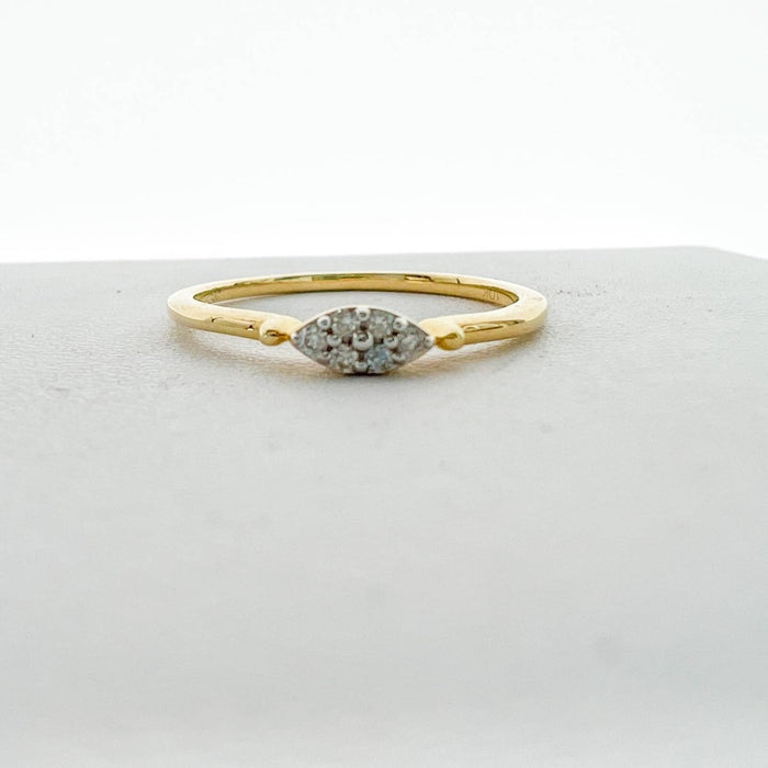 10K Yellow Gold Diamond Dainty Ring