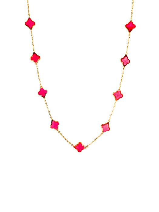 pink clover necklace 