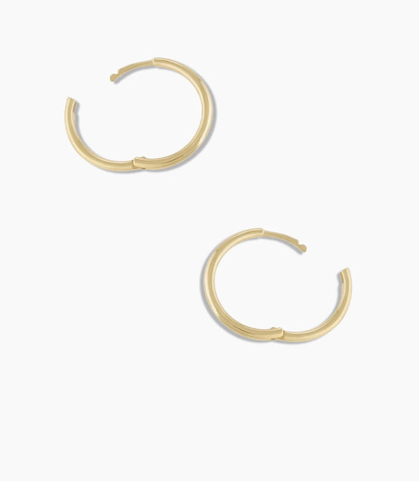 14K Yellow Gold 11mm Hoops