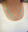 TURQUOISE CLOVER NECKLACE 14K GOLD 