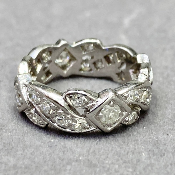 Platinum Openwork Diamond Band Ring