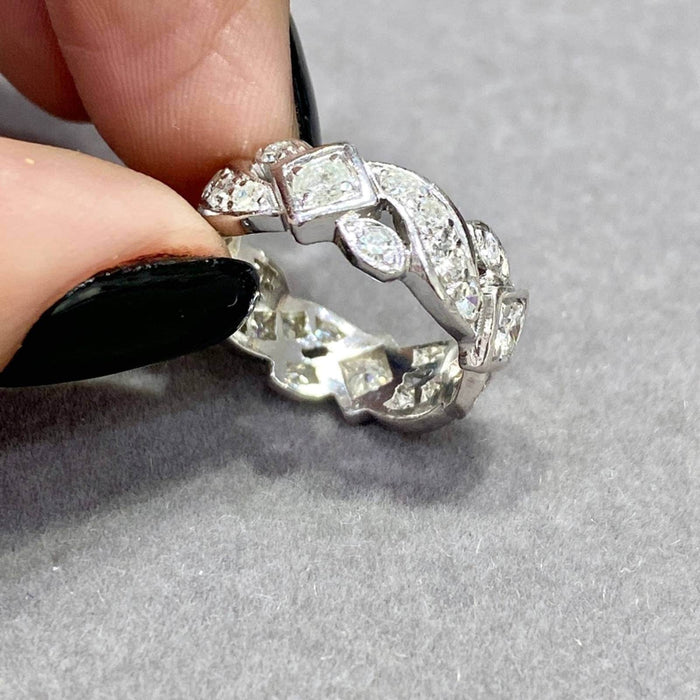 Platinum Openwork Diamond Band Ring