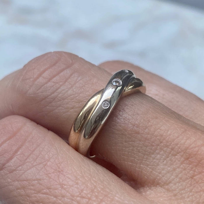 Infinity Diamond Ring 14K Two Tone Gold