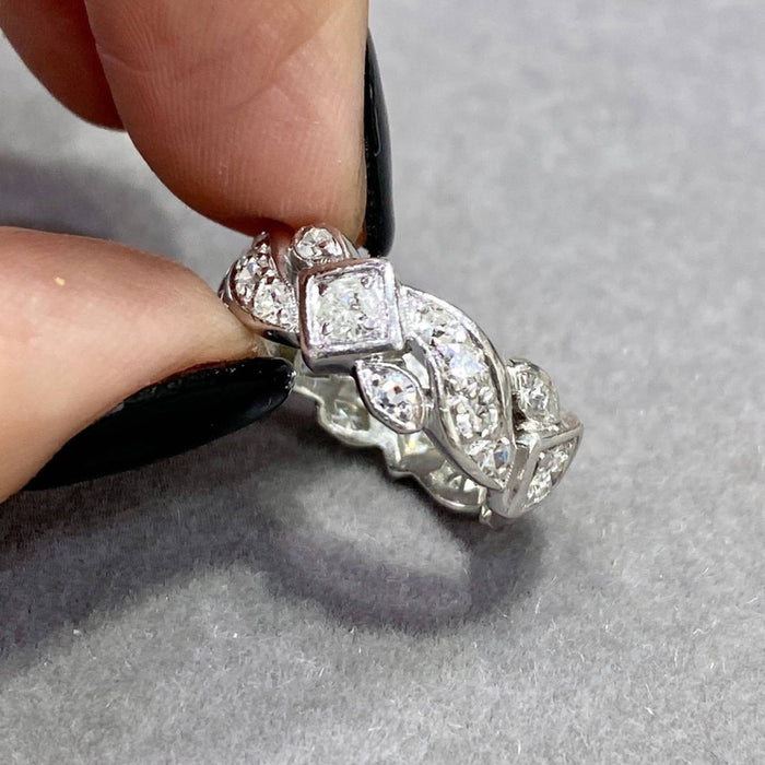 Platinum Openwork Diamond Band Ring