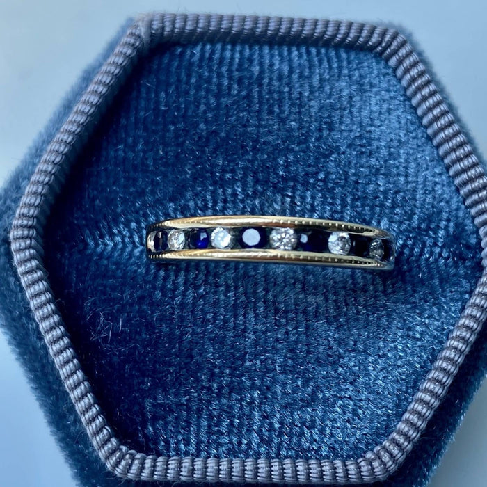 14K Gold Vintage Sapphire and Diamond Ring