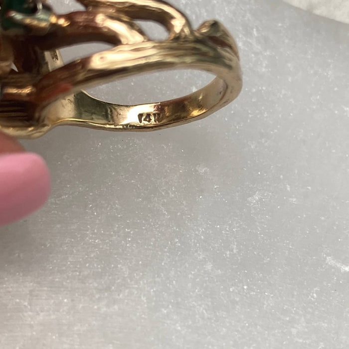 14k Gold Tourmaline Vintage Ring