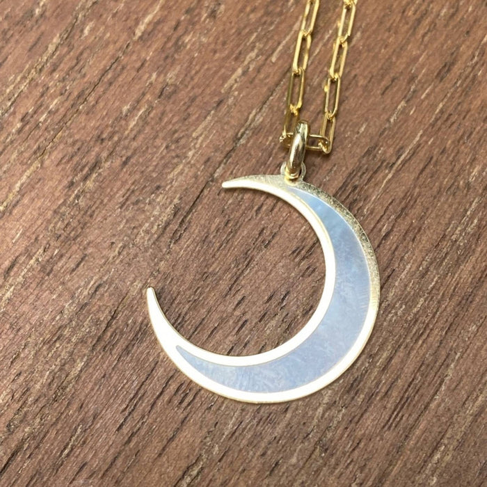 inlay mother of pearl  moon charm pendant 