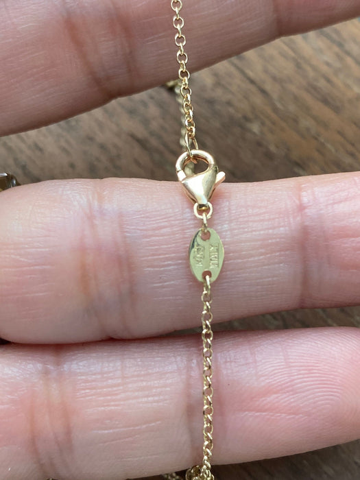 14K Yellow Gold Mother Of Pearl Butterfly Necklace