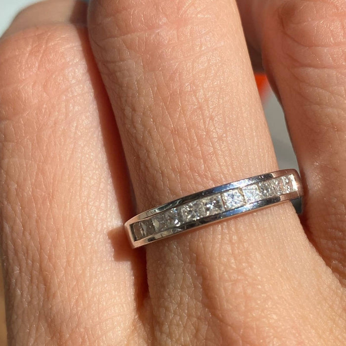 14K Gold Princess Cut Diamond Band Ring