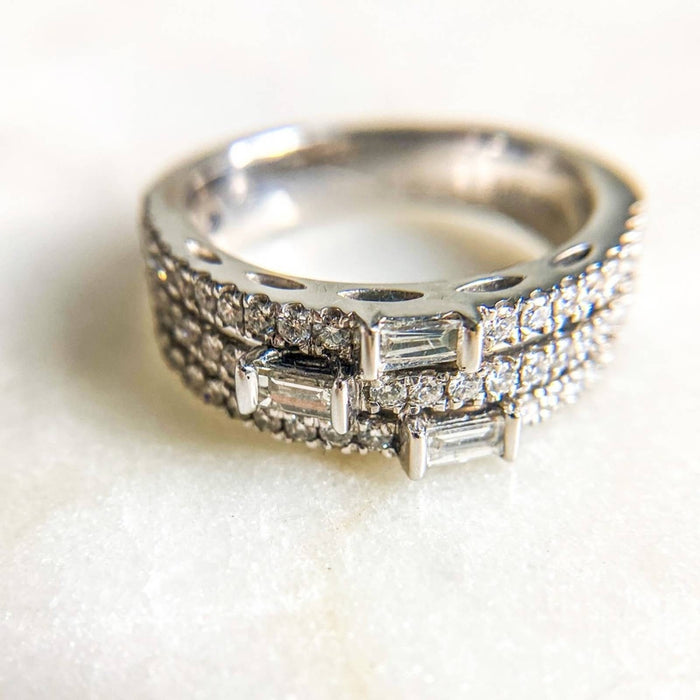 14K White Gold  Diamond Vera Wang Anniversary Band Ring