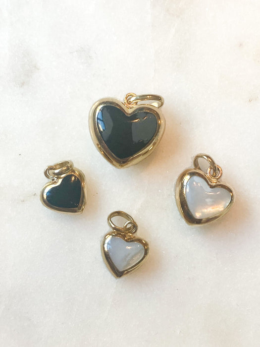 14k yellow gold puffed heart charm 