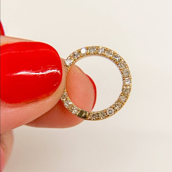 14K Yellow Gold Genuine Diamonds Circle Enhancer Connector