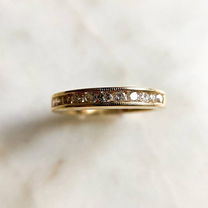 Vintage 14K Yellow Gold Diamond Band Ring