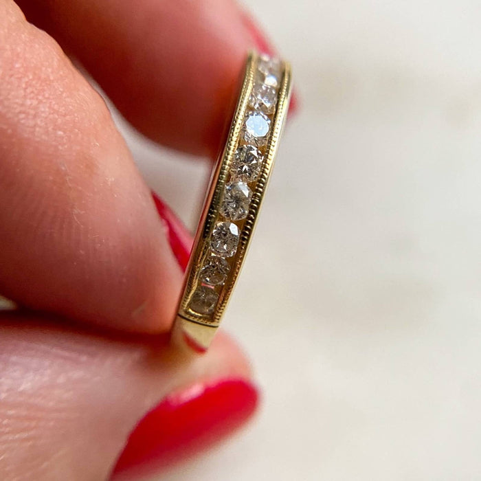 Vintage 14K Yellow Gold Diamond Band Ring