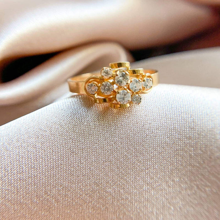 18k Gold Flawless Diamond Vintage Rose Cut Ring * Antique Diamond Ring * Rose Cut Diamond Ring