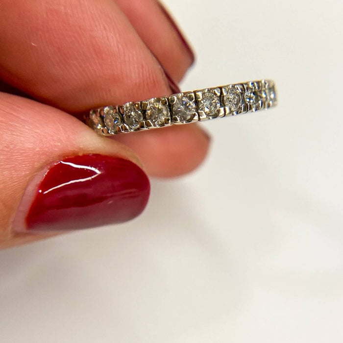 Vintage 14k White Gold Diamond Eternity Ring