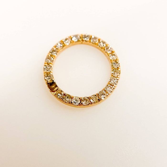 14K Yellow Gold Genuine Diamonds Circle Enhancer Connector