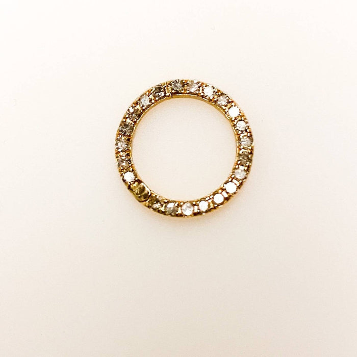 14K Yellow Gold Genuine Diamonds Circle Enhancer Connector