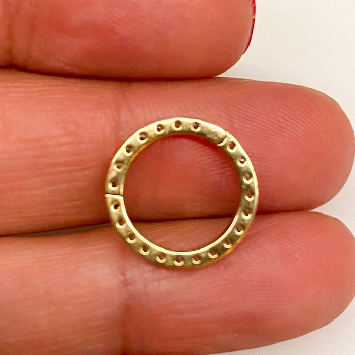 14K Yellow Gold Genuine Diamonds Circle Enhancer Connector