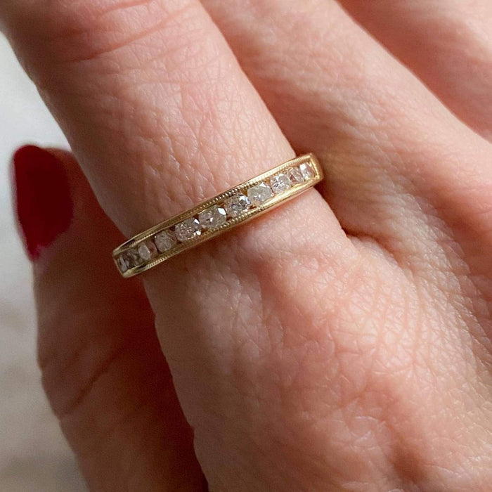 Vintage 14K Yellow Gold Diamond Band Ring