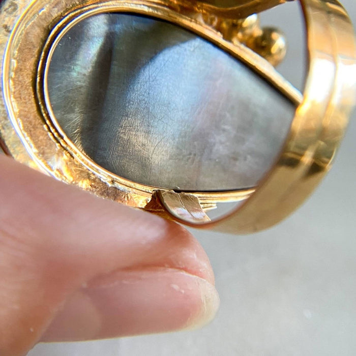 14K Yellow Gold Baroque Pearl Vintage Ring