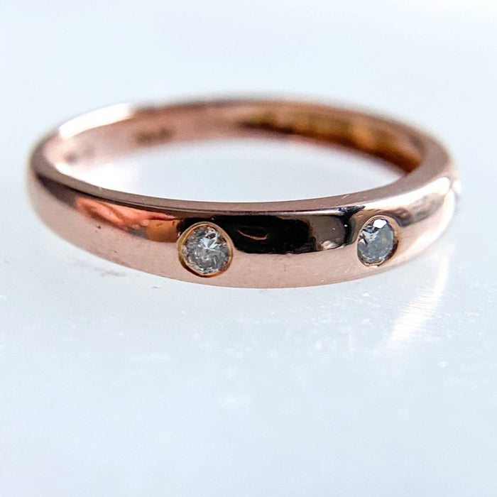 Vintage 14k Rose Gold Diamond Band Ring