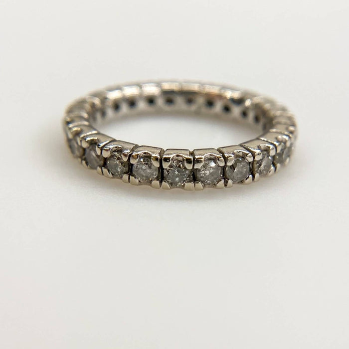 Vintage 14k White Gold Diamond Eternity Ring