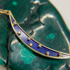 14K Yellow Gold Crescent Moon Lapis Lazuli and Diamond Charm